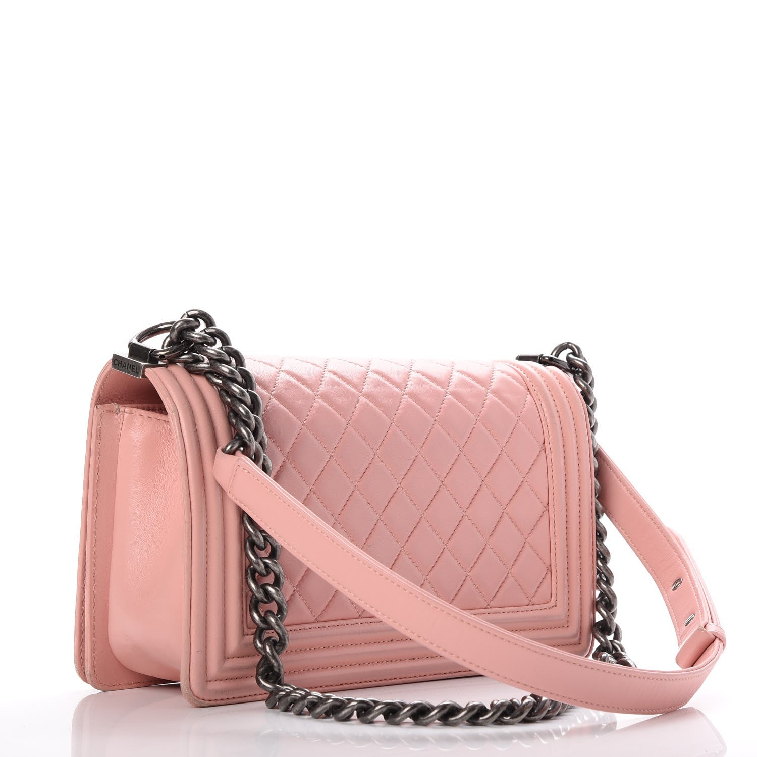 Chanel Lambskin Quilted Medium Boy Flap Light Pink 3 of 15