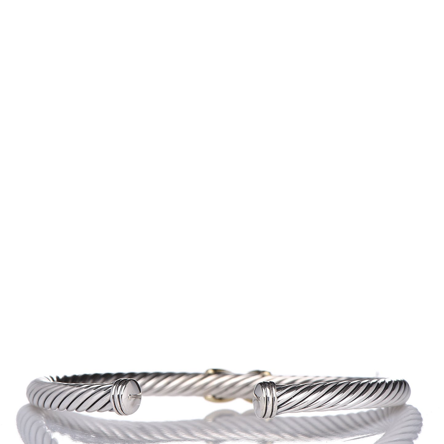 Sterling Silver 14K Yellow Gold 5mm X Station Cable Bracelet