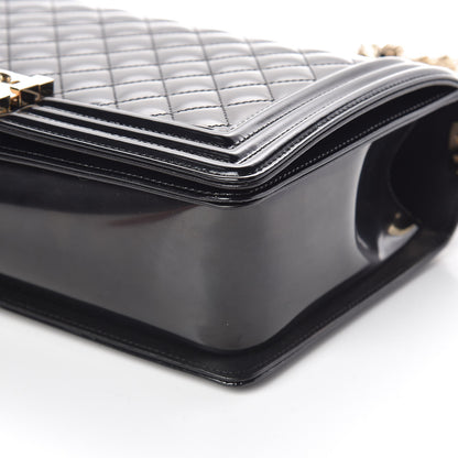 Chanel Patent Calfskin Quilted New Medium Boy Flap Black 6 of 11