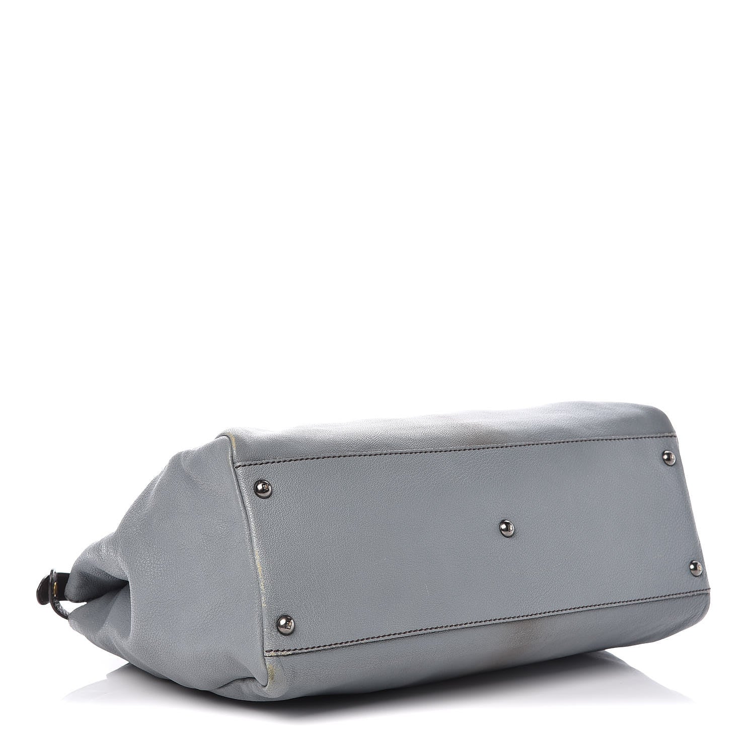 Fendi Goatskin Zucca Large Peekaboo Iconic Satchel Grigio Tobacco Black 5 of 20