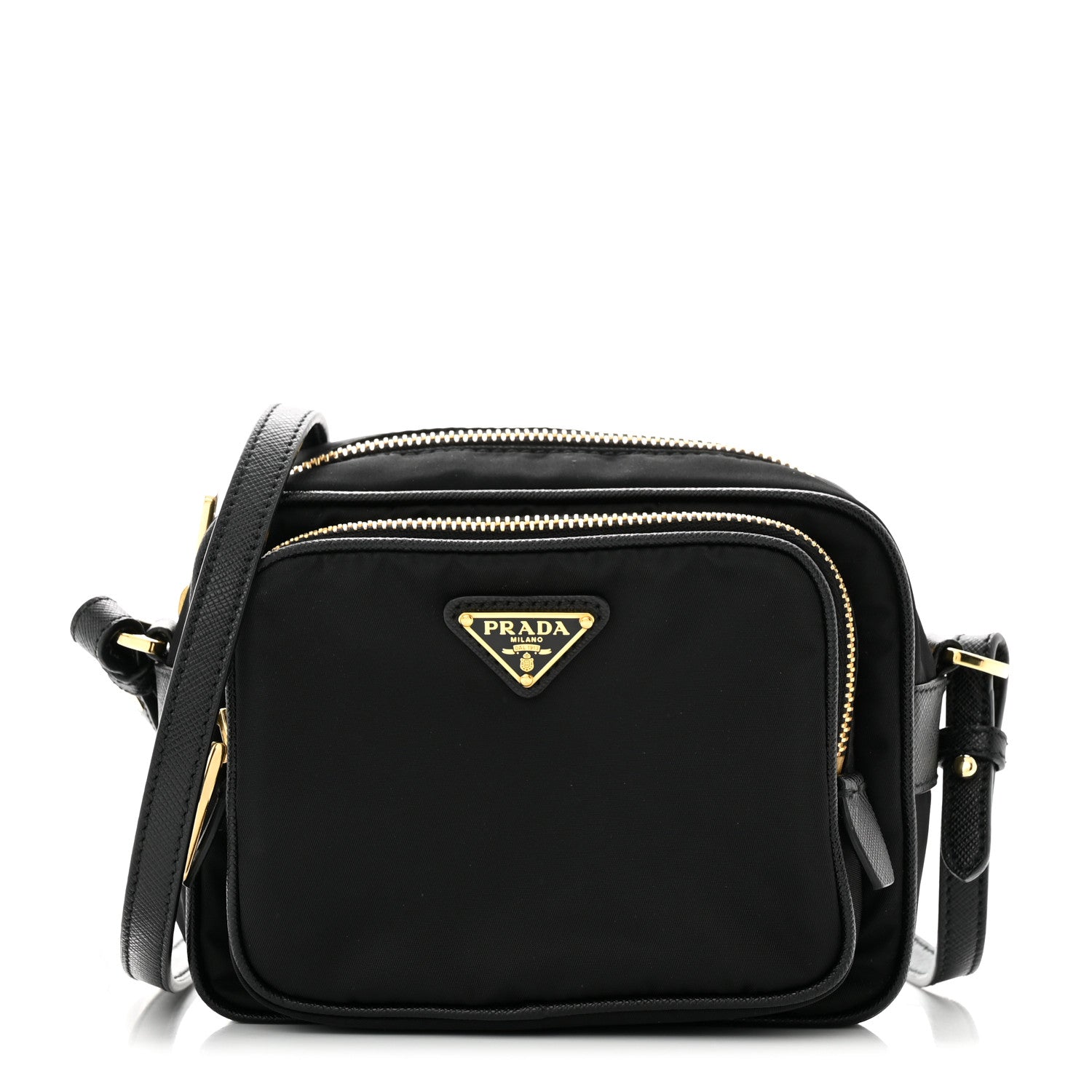 Prada Nylon Saffiano Double Zip Camera Bag Black 1 of 10