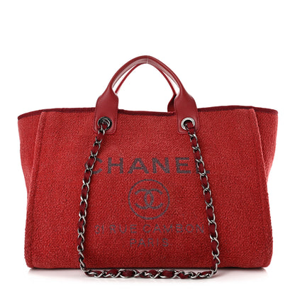 Chanel Lurex Boucle Medium Deauville Tote Red 1 of 10