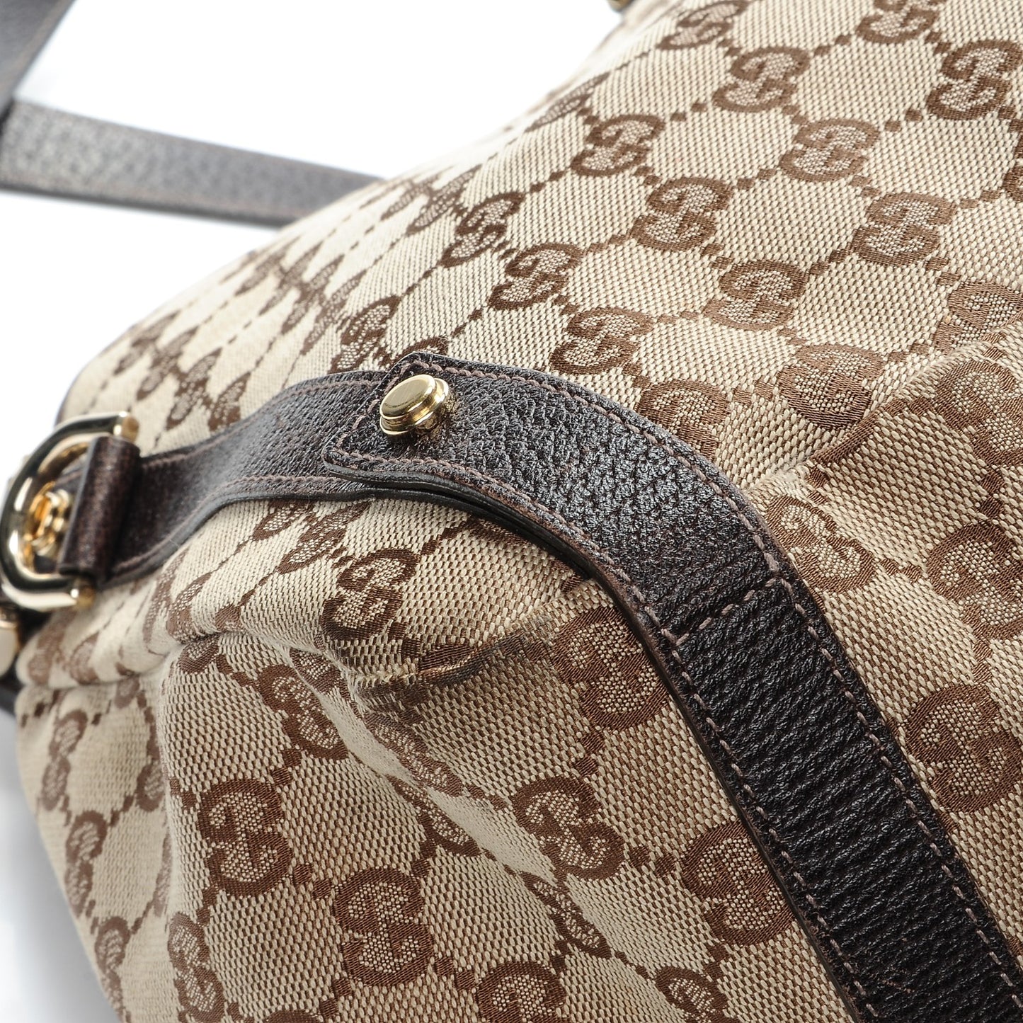 Monogram Medium Abbey Shoulder Bag Dark Brown