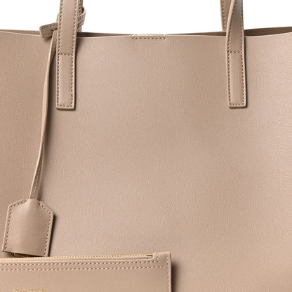 Saint Laurent Calfskin Large Shopping Tote Dark Beige 10 of 13
