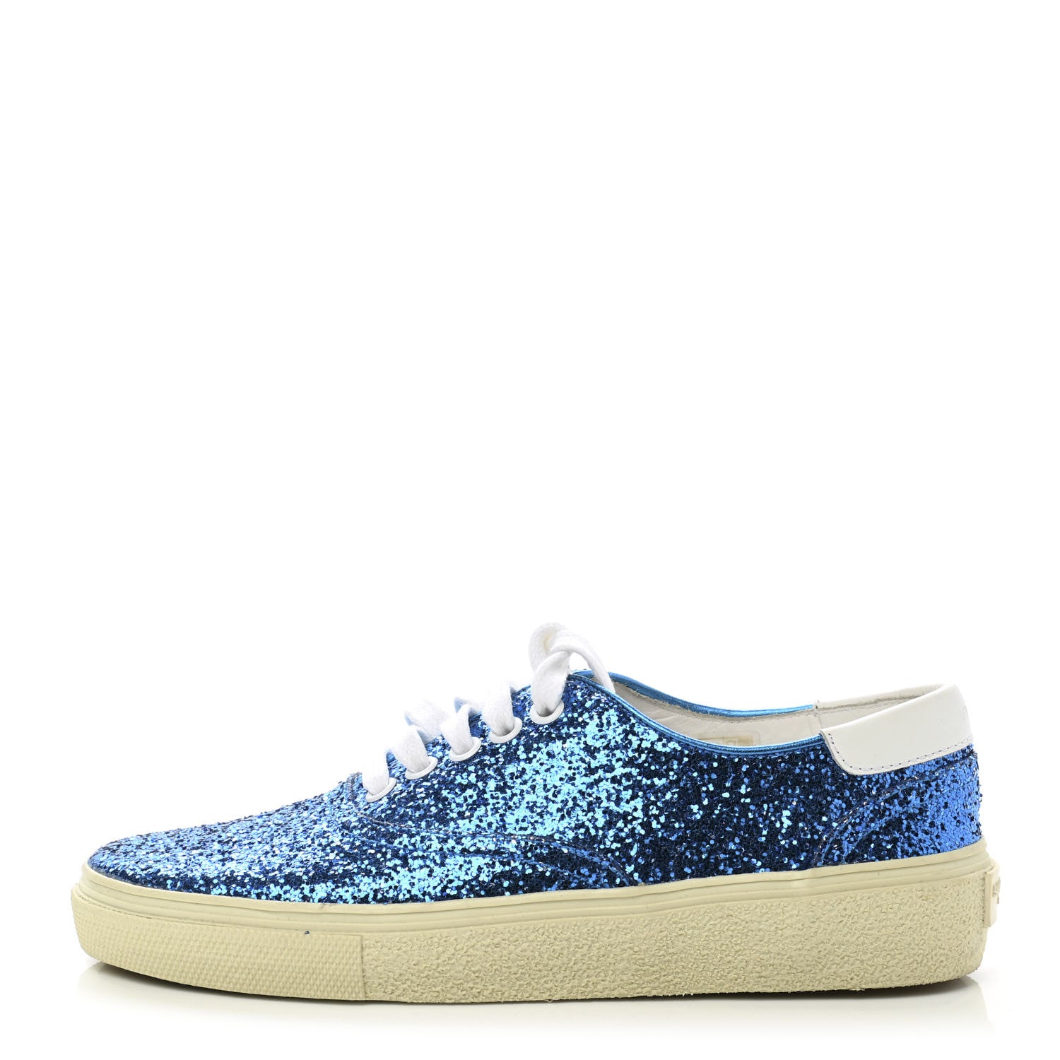 Saint Laurent Calfskin Crystal Glitter Venice Low Top Sneakers 35.5 Blue 1 of 9