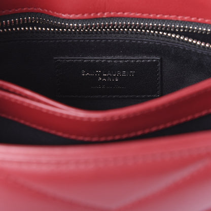 Saint Laurent Calfskin Y Quilted Monogram Toy Loulou Crossbody Bag Lipstick Red 5 of 9