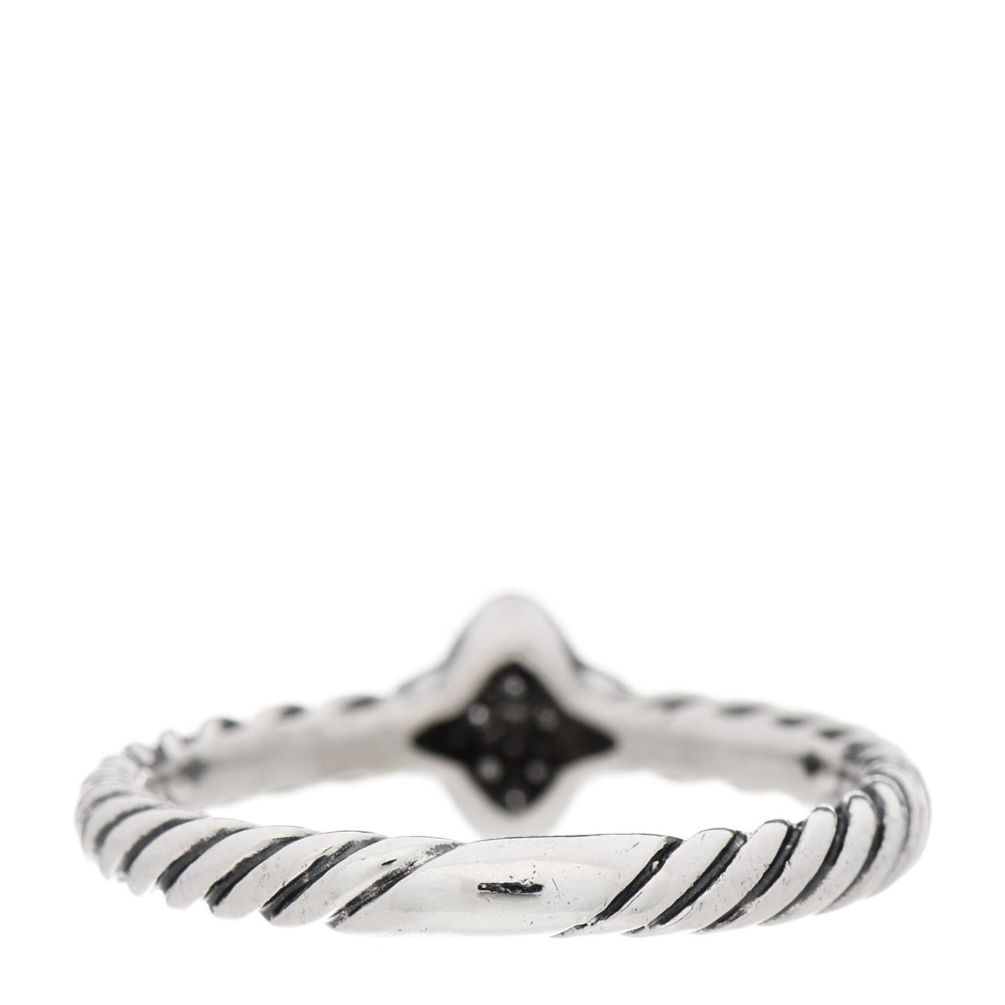 Sterling Silver Diamond Quatrefoil Ring 49 5