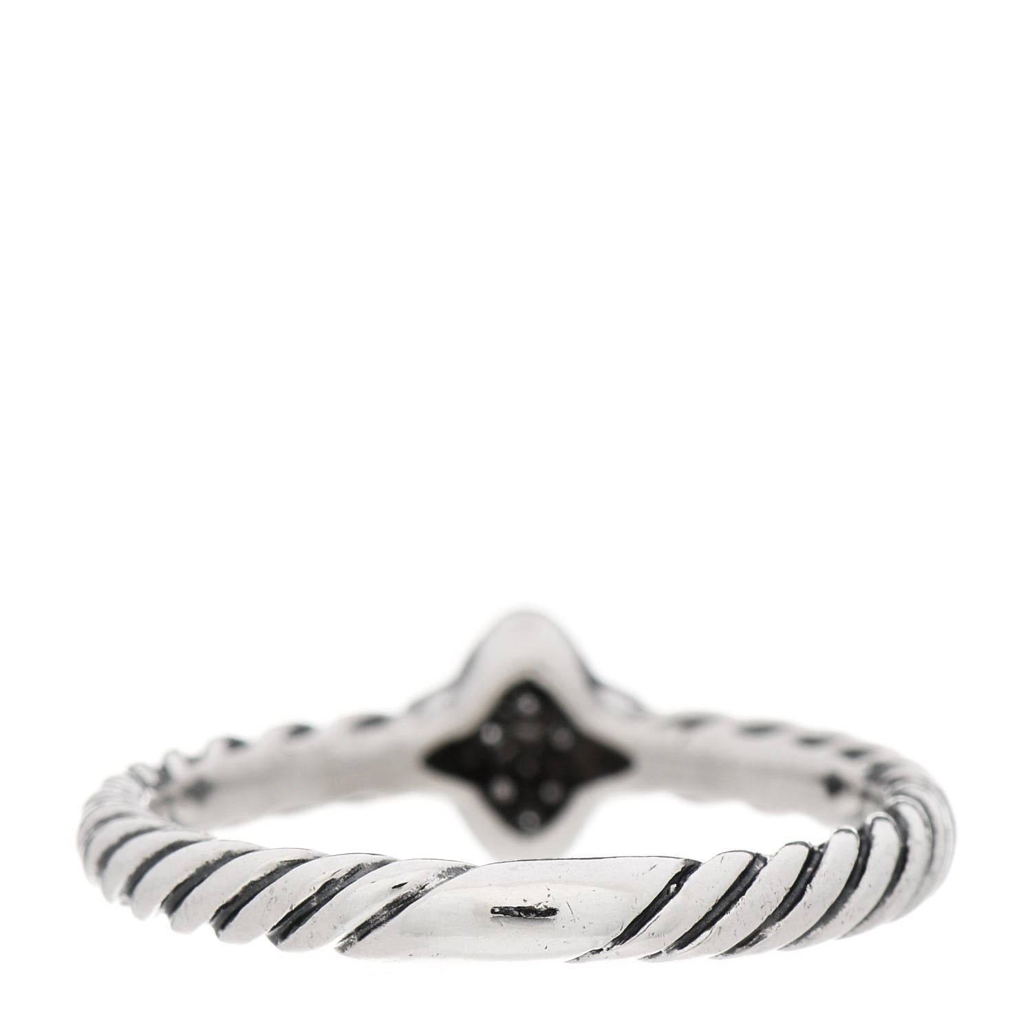 David Yurman Sterling Silver Diamond Quatrefoil Ring 49 5 3 of 5