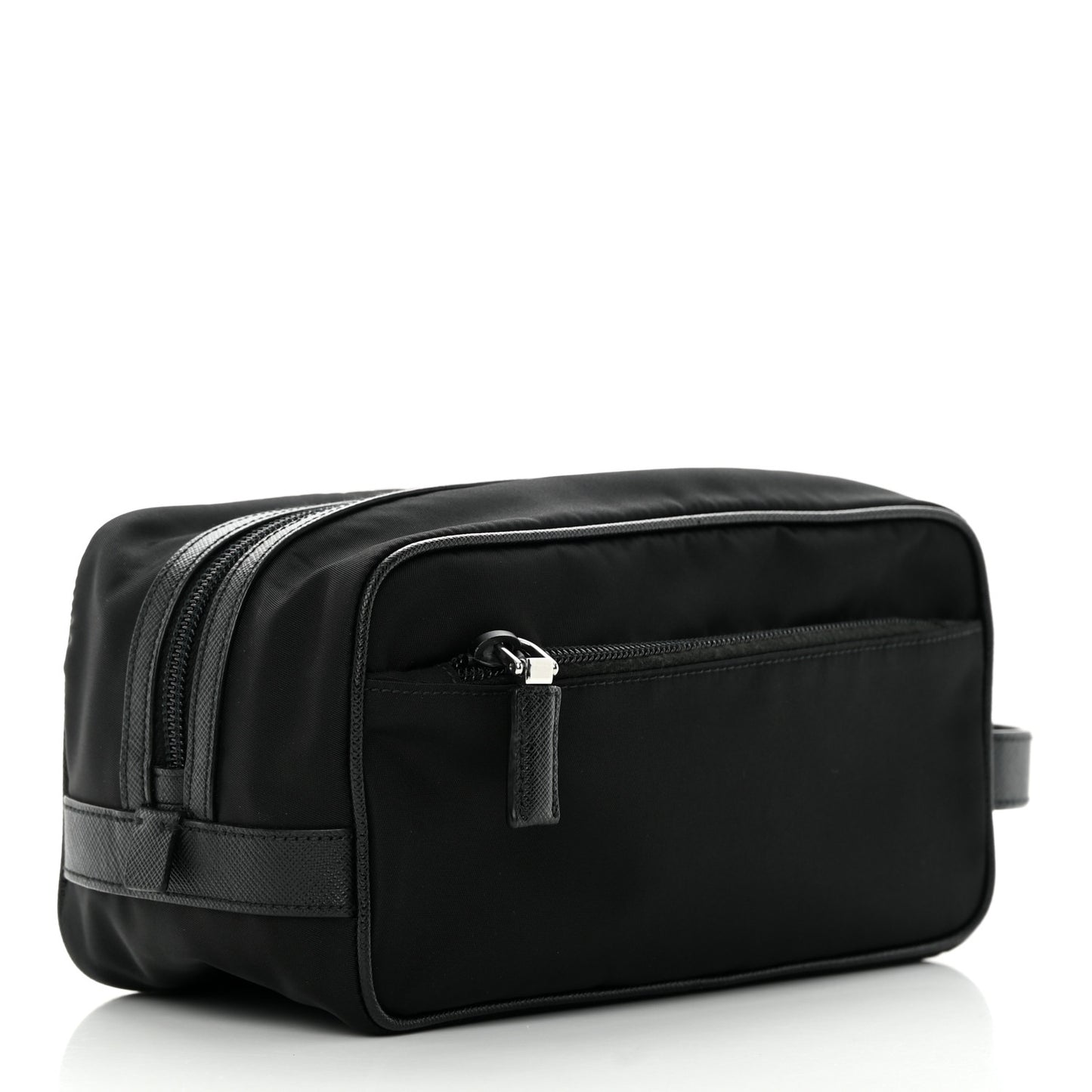 Re-Nylon Saffiano Travel Pouch Black