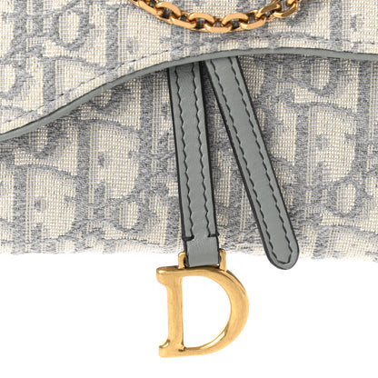 Christian Dior Oblique Saddle Chain Long Wallet Grey 9 of 12