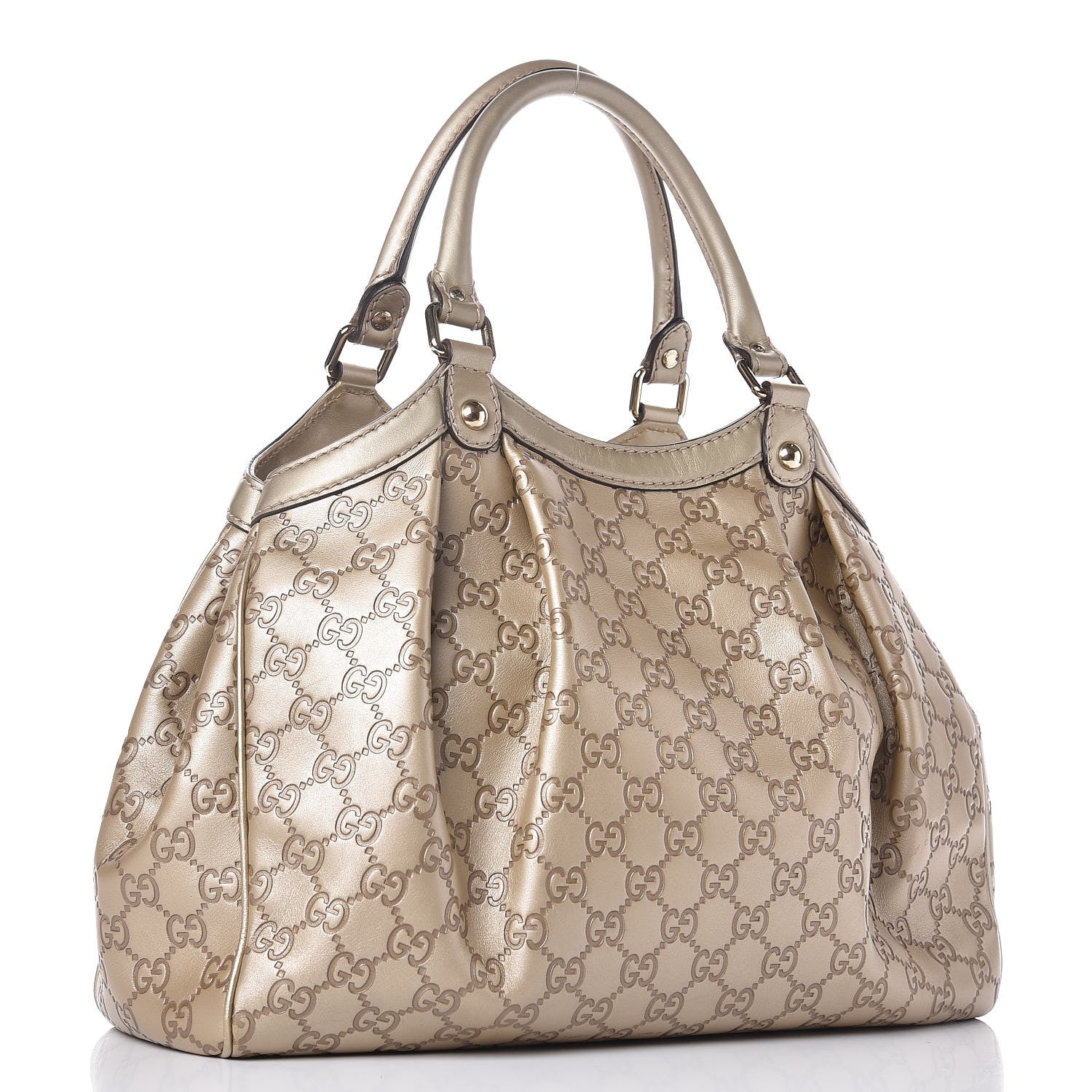 Gucci Guccissima Medium Sukey Tote Champagne 3 of 12