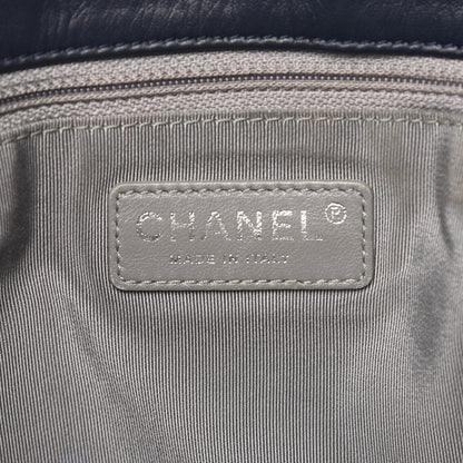 Chanel Calfskin Quilted Coco Pleats Flap Dark Navy Blue 7 of 13