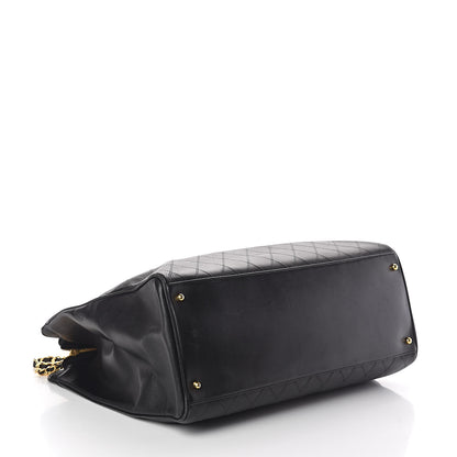 Chanel Calfskin Stitched XL Weekender Black 4 of 12