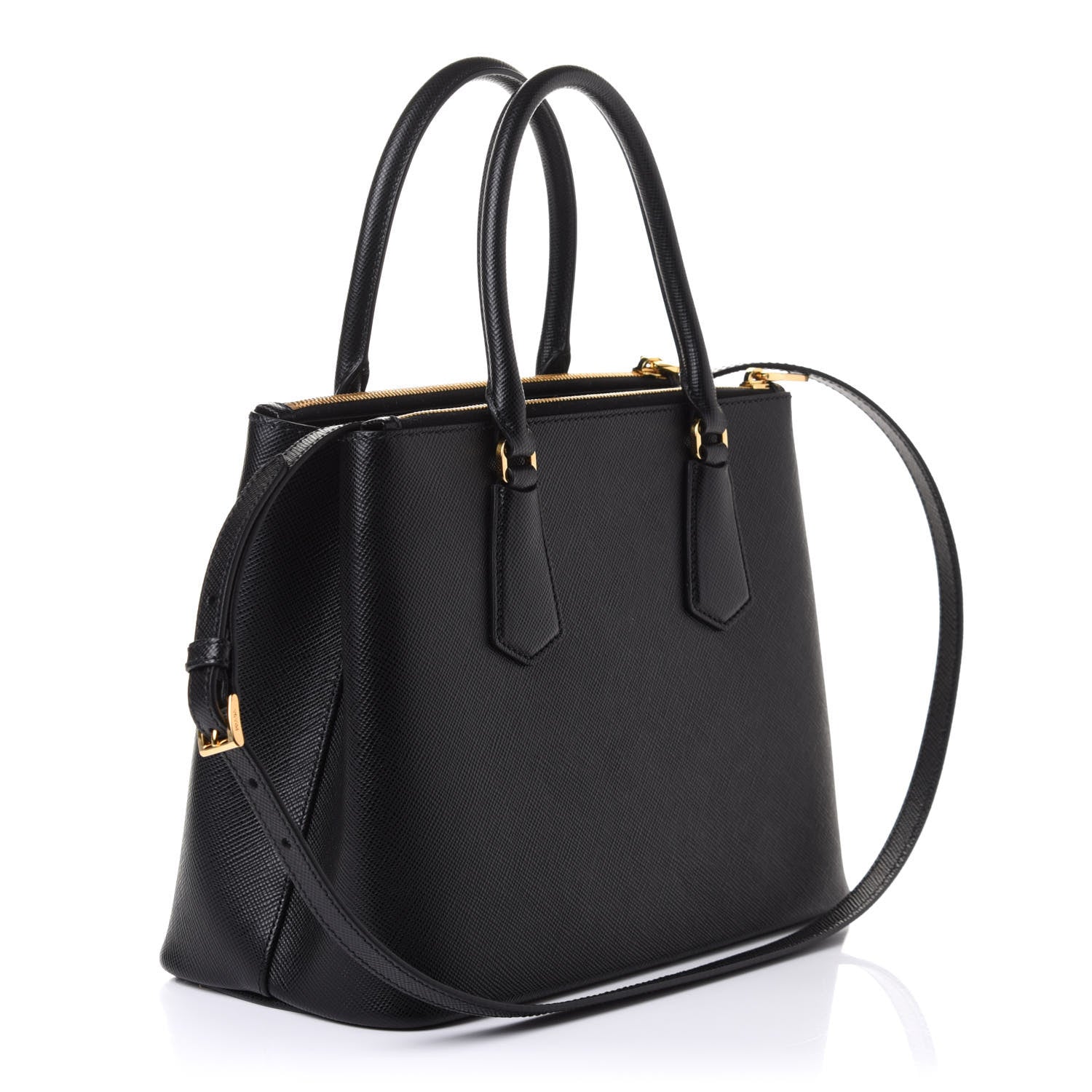 Prada Saffiano Cuir Medium Galleria Double Zip Tote Black 3 of 9