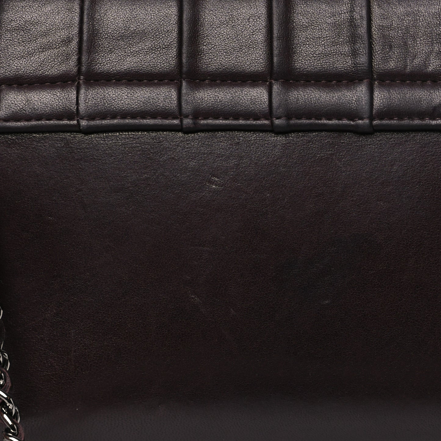 Lambskin Vertical Quilt Small Accordion Flap Brown