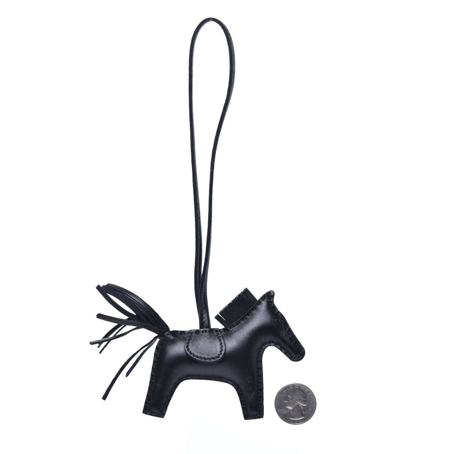 Milo Lambskin Grigri Rodeo Horse Bag Charm PM So Black