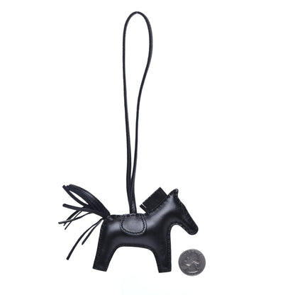 Hermes Milo Lambskin Grigri Rodeo Horse Bag Charm PM So Black 2 of 4