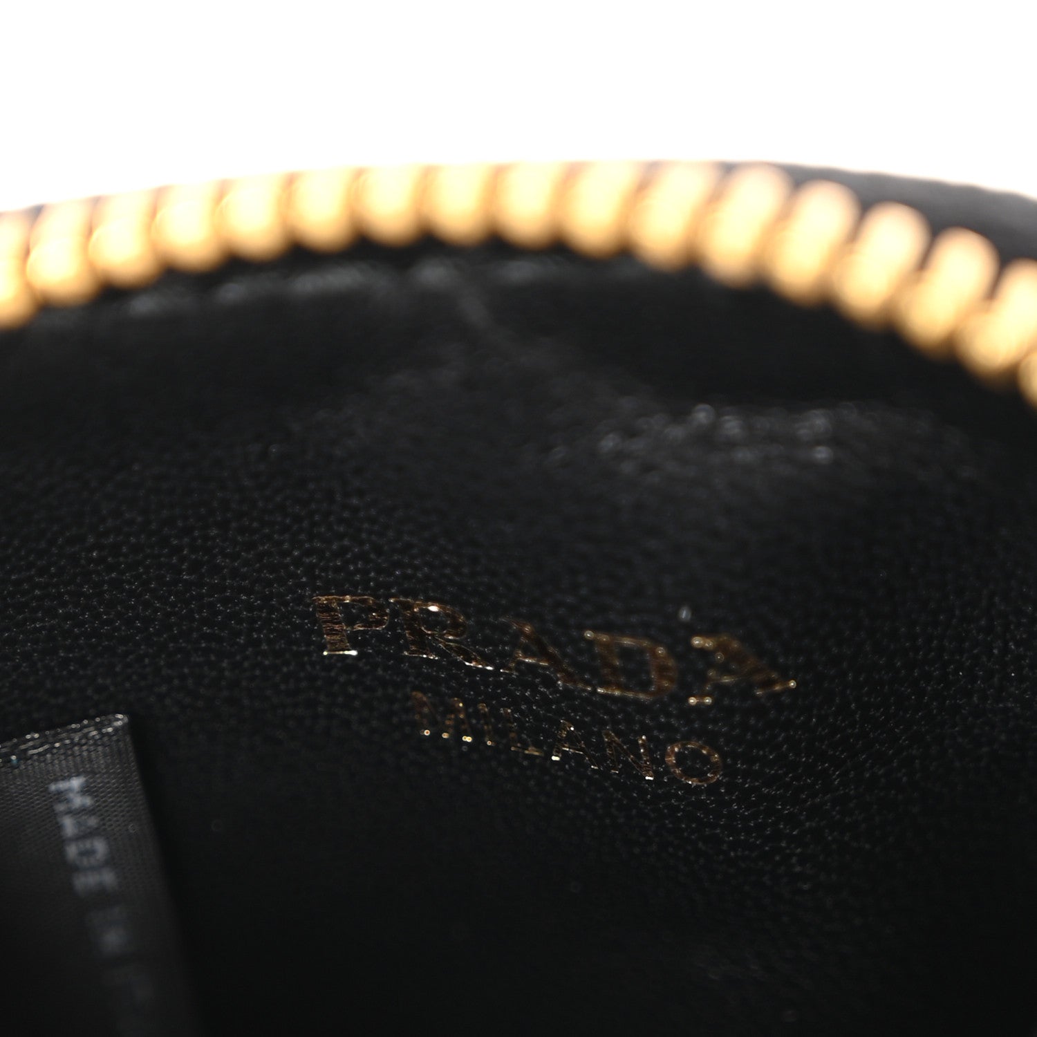 Prada Saffiano Triangle Zip Around Mini Pouch Black 6 of 9