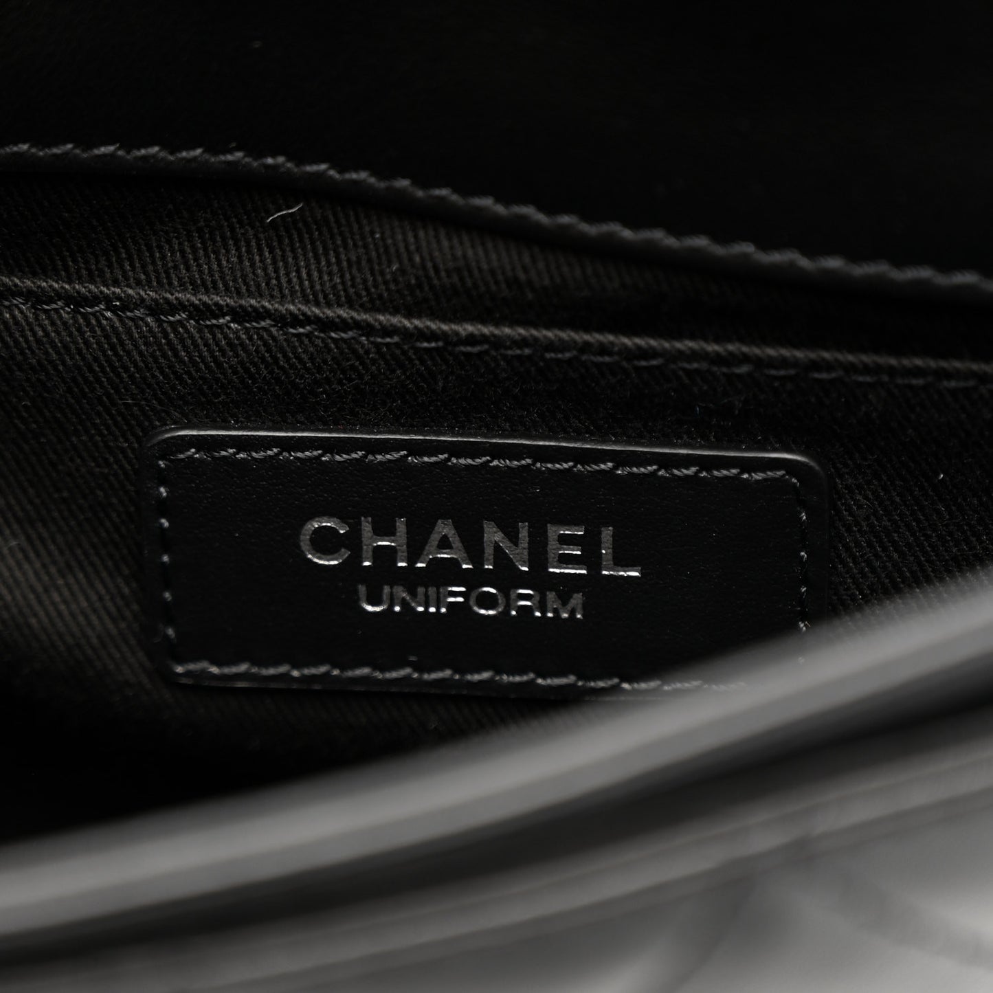 Calfskin Quilted CC Uniform Flap Belt Bag Black