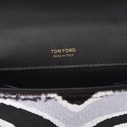 Tom Ford Sequin Zebra Print Natalia Large Bag Black Silver 6 of 8