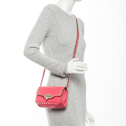 Valentino Garavani Vitello Mini Rockstud Flap Saddle Crossbody Bag Deep Rose 2 of 8