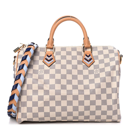 Louis Vuitton Damier Azur Braided Speedy Bandouliere 30 Blue 1 of 4