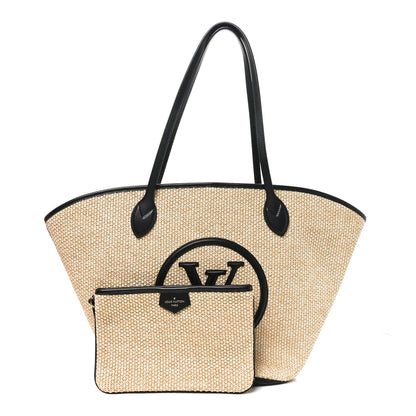 Louis Vuitton Raffia Saint Jacques Tote Black 3 of 10