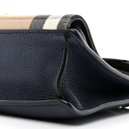 Burberry Derby Calfskin House Check Small Macken Crossbody Bag Ink Blue 10 of 10