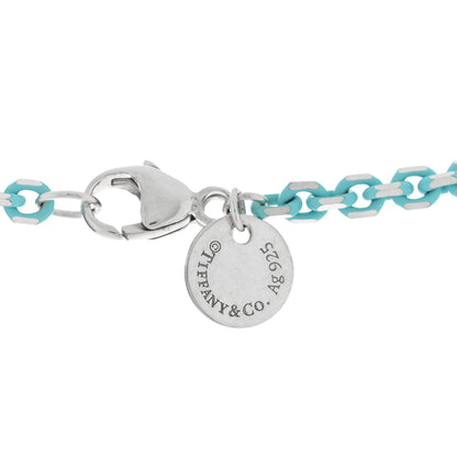 Tiffany Sterling Silver Enamel 1.75mm Chain Necklace 30" Blue 4 of 5