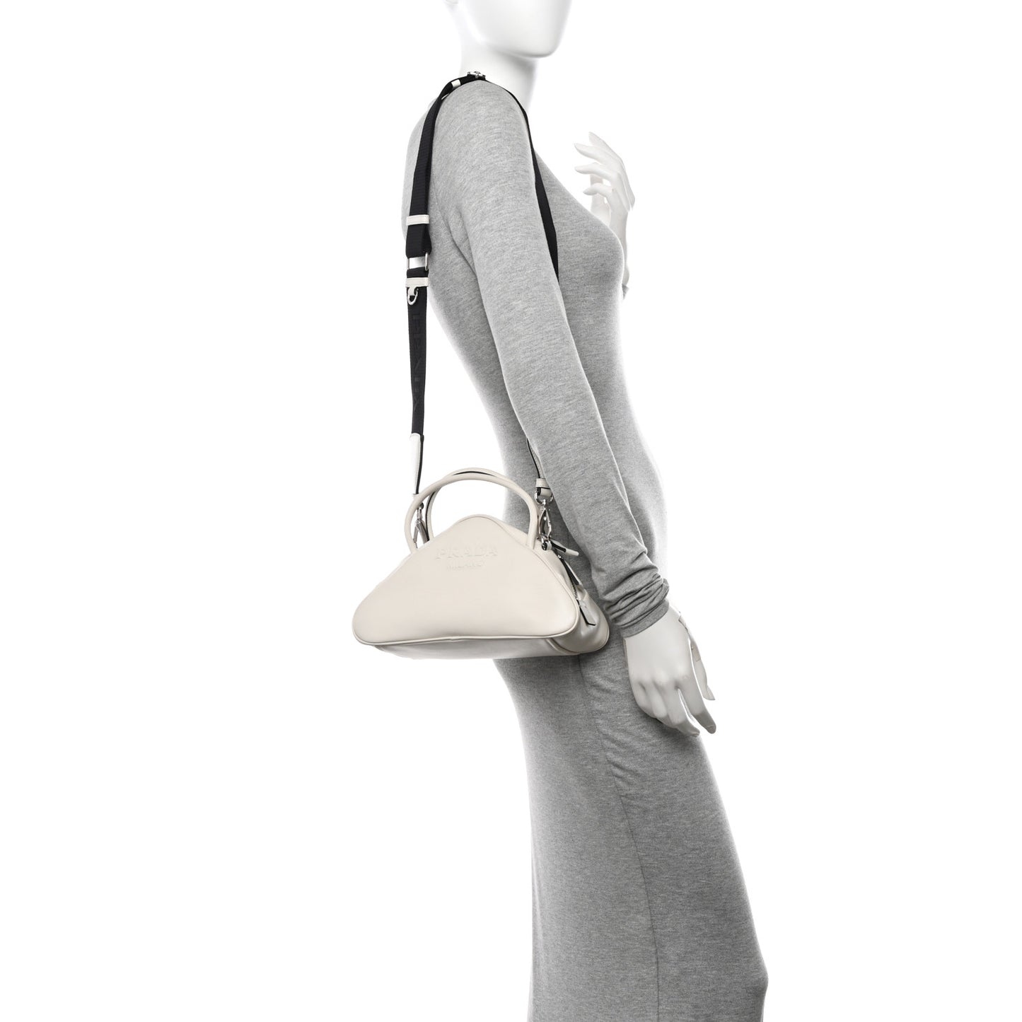 Grace Lux Triangle Top Handle Shoulder Bag White