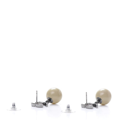 Chanel Ruthenium CC Bead Drop Earrings Gris 3 of 5