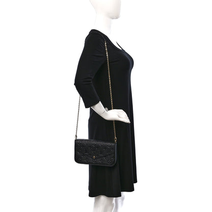 Louis Vuitton Empreinte Pochette Felicie Chain Wallet Black 2 of 12