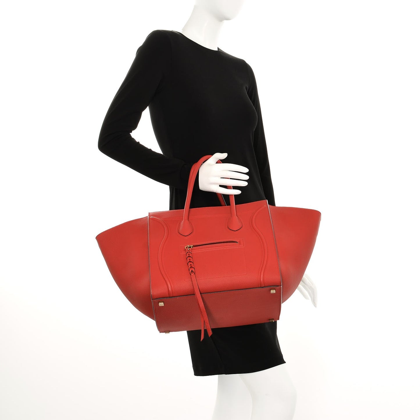 Baby Grained Calfskin Medium Phantom Luggage Carmin