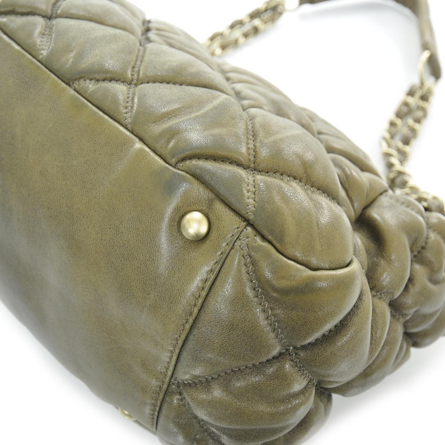 Leather Small Bubble Quilt Flap Bag