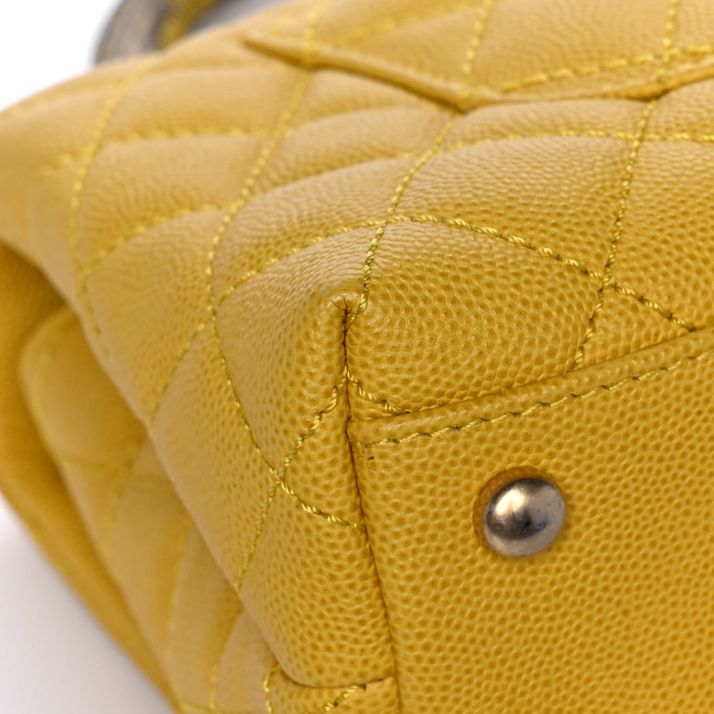 Caviar Lizard Mini Coco Handle Flap Yellow