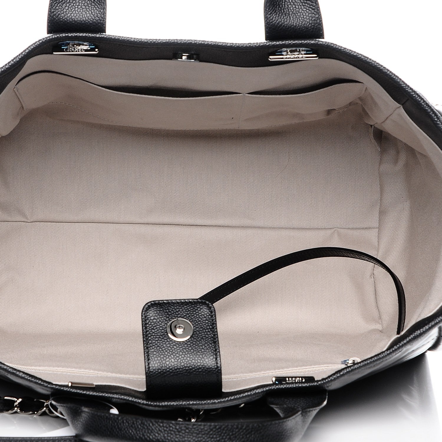 Chanel Glazed Calfskin Large Deauville Tote Black 5 of 7