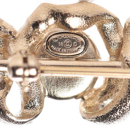 Chanel Crystal Pearl CC Arrow Brooch Gold 4 of 5