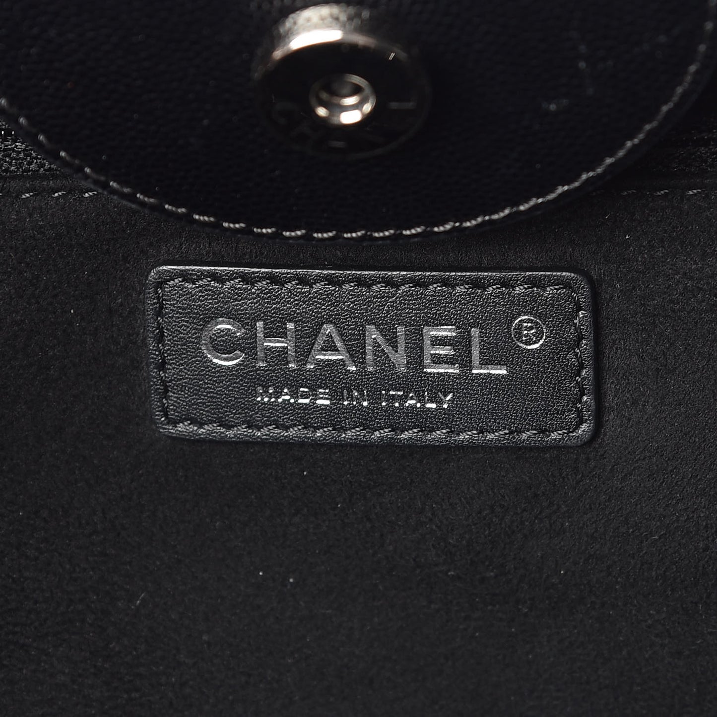 Caviar Small Studded Deauville Tote Black