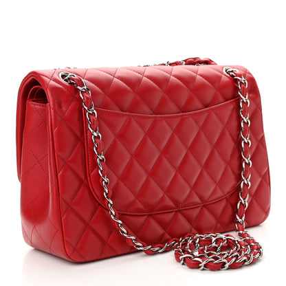 Chanel Lambskin Quilted Jumbo Double Flap Red 3 of 12