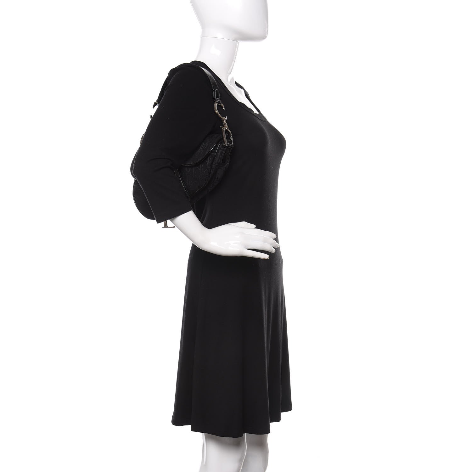 Christian Dior Monogram Saddle Bag Black 2 of 11