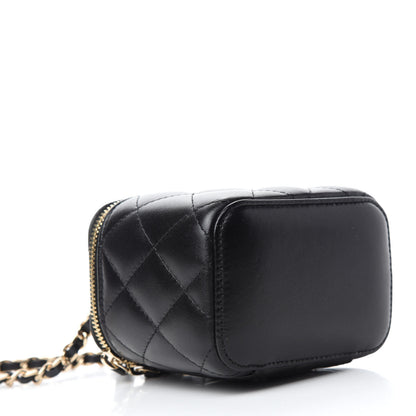 Chanel Lambskin Quilted My Chanel Lady Vanity Case With Chain Black 4 of 11