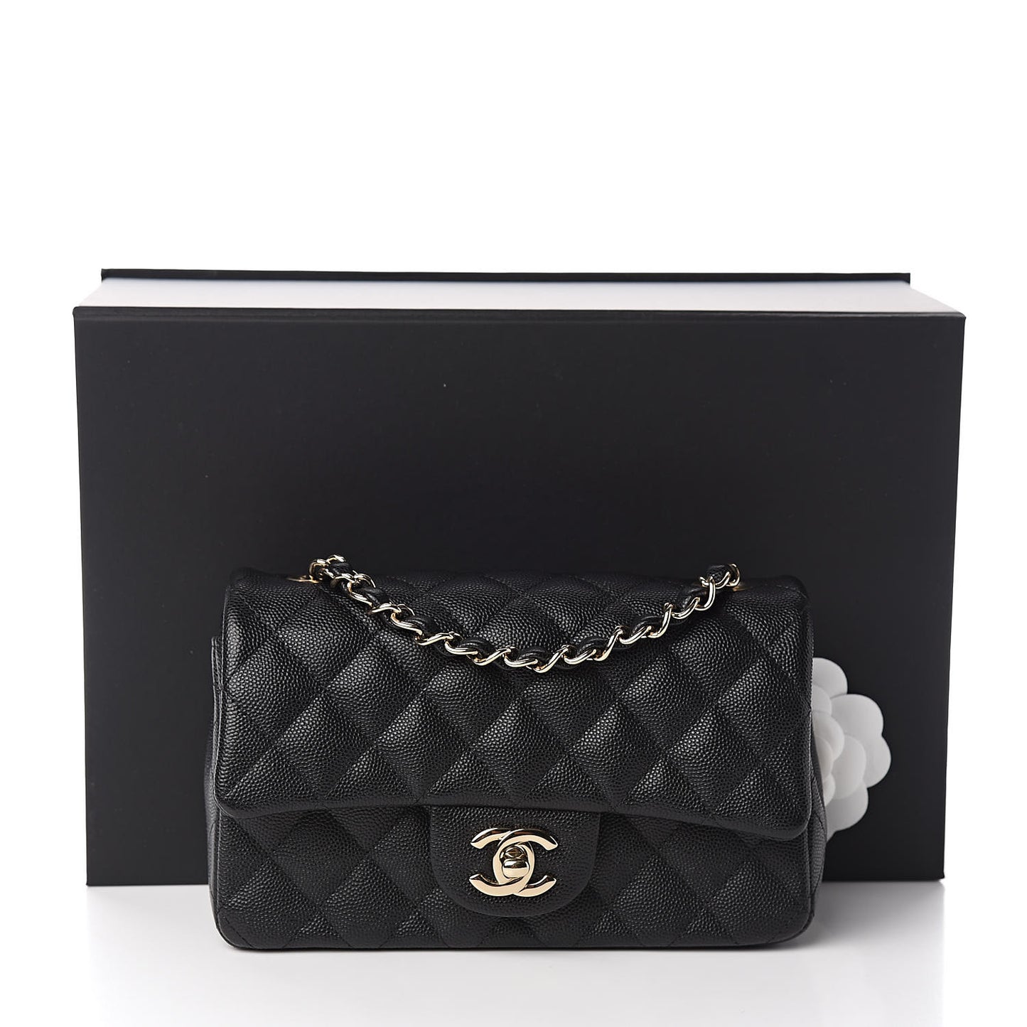 Caviar Quilted Mini Rectangular Flap Black