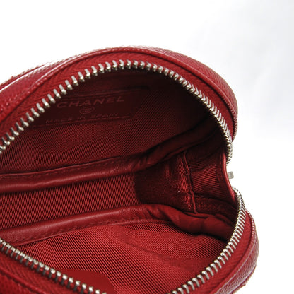 Chanel Caviar Quilted Zip Around Classic Coin Purse Red 5 of 8