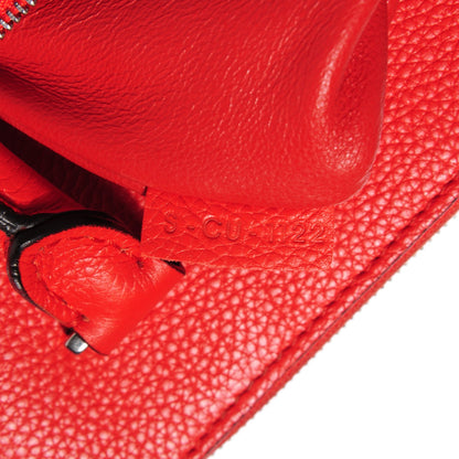 Celine Drummed Calfskin Suede Double Zip Trapeze Vermillion 9 of 19