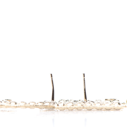 Chanel Crystal Cha-Nel Logo Drop Earrings Gold 3 of 4