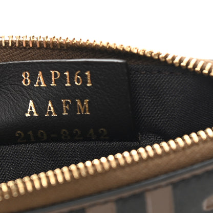 Fendi Vitello Soft F is Fendi Bi-Color FF 1974 Embossed Key Case Pouch Maya Black 7 of 9