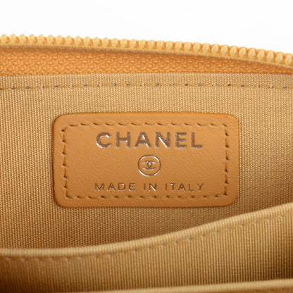 Chanel Calfskin Chevron Zip Around Boy Coin Purse Wallet Yellow 6 of 7