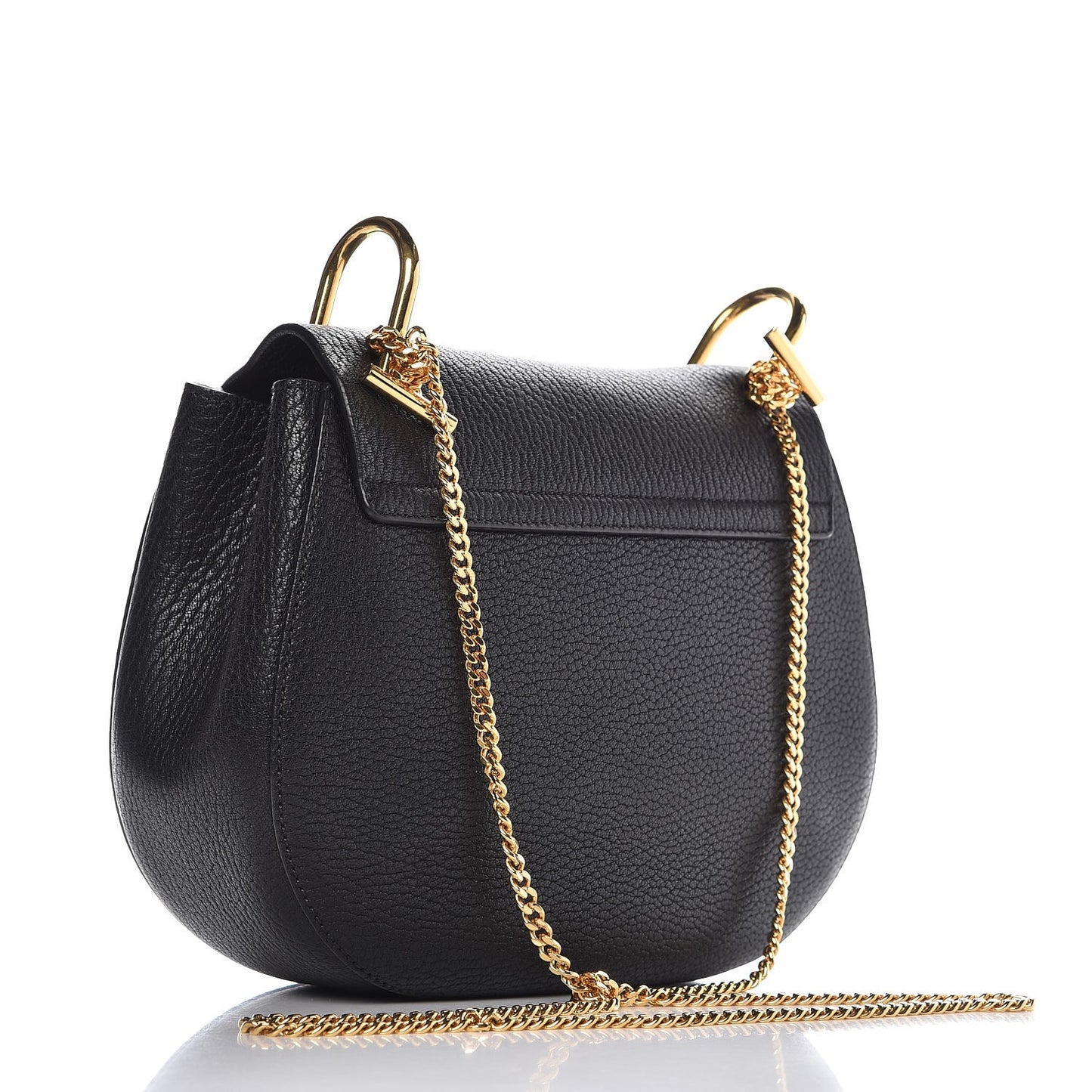 Grained Lambskin Drew Shoulder Bag Black