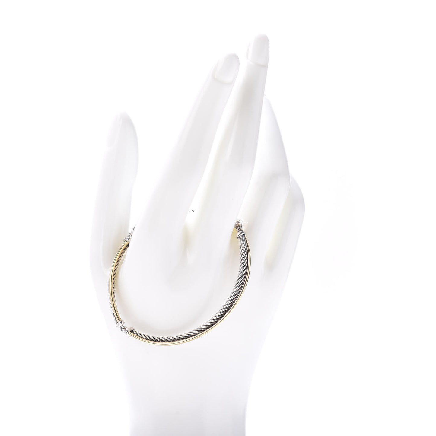 Sterling Silver 18K Yellow Gold 3mm Crossover Bracelet