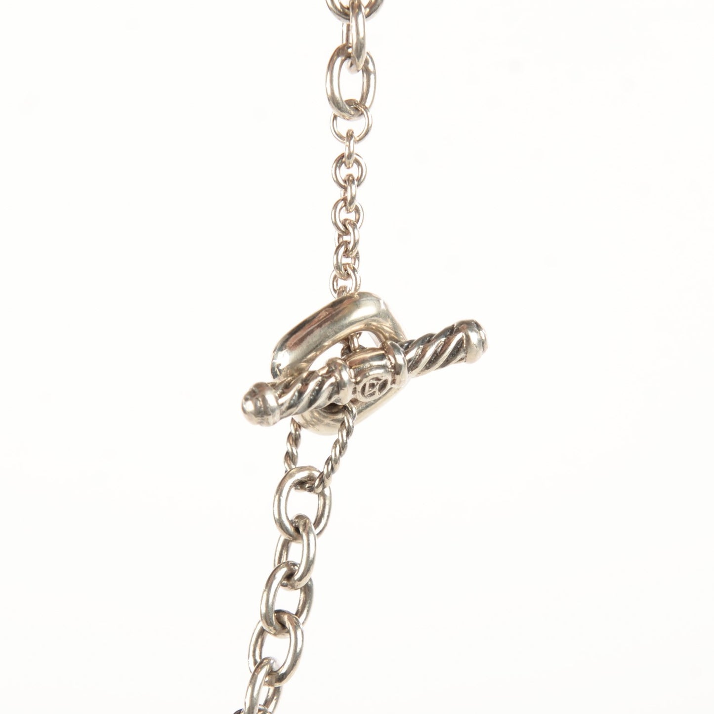 Sterling Silver 18K Yellow Gold Smoky Quartz Figaro Necklace